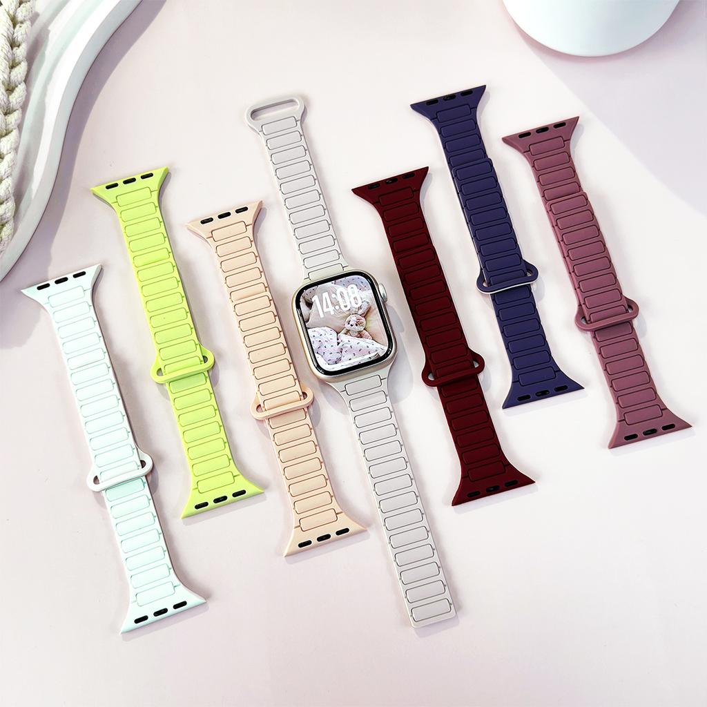 Magnetic Silicone Strap for Apple Watch Ultra 3 Band 49mm 46mm 42mm 45mm 44mm 40mm Bracelet Correa IWatch Series 11 10 9 8 7 SE