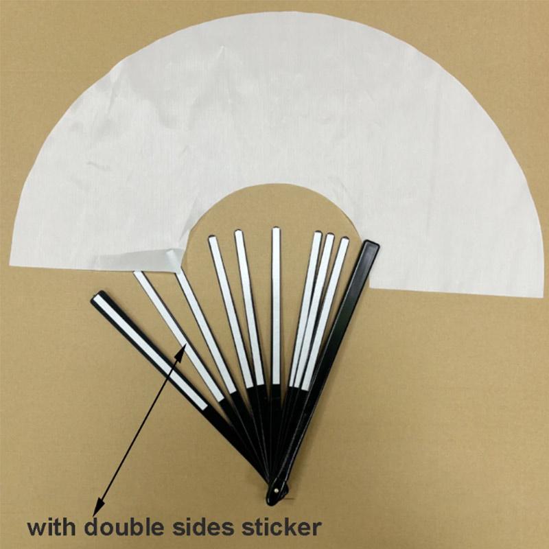 Folding Fan 13 Inch DIY Wedding Fan Polyester Blank Fan Solid Color Heat Transfer Printing Fans Chinese style Japanese style