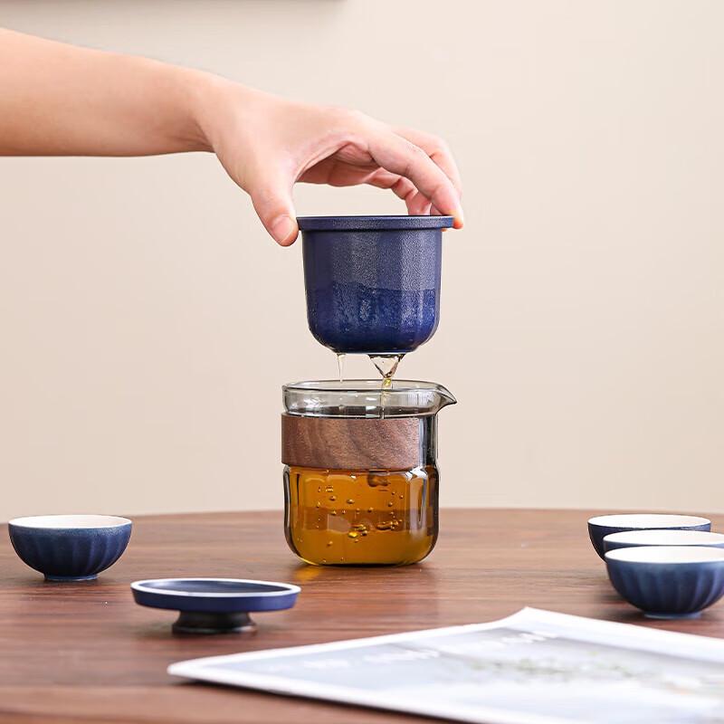 Dongyue Shangyan Express Portable 1 Pot 4 Cups Travel Tea Set