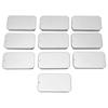 10pcs Empty Slide Top Tin Container Portable Silver Tin Empty Box for Lip Balm Solid Perfume