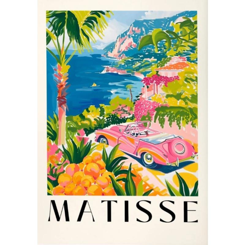 Matisse Beach Coast Landscape Amalfi Summer Painting Poster Preppy Wall Art Y2K Poster Retro Home Decor Canvas Painting Prints