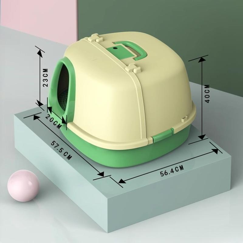 Large Space Cat Litter Box Fully Enclosed with S- Channel Large Oversized Toilet Cat Supplies Separation Portable Cat Bedpans