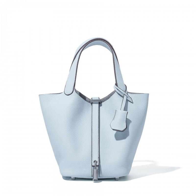 

Factory Classic Top-layer Cowhide Vegetable Basket Bag High-quality Leather Bucket All-match Handbag 18x13x13CM