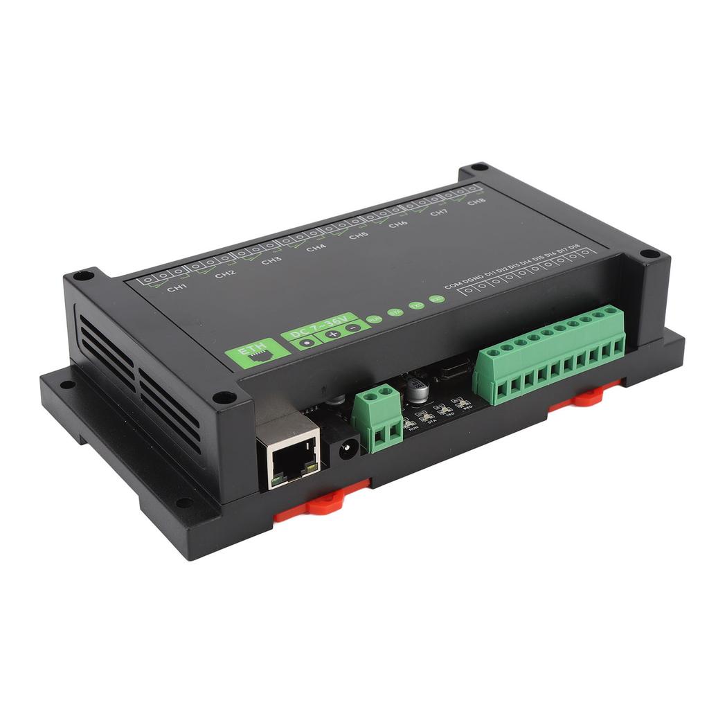 8CH Ethernet Relay Module,   5.5x2.1 Power Interface 7-36V Terminal Block   RTU  s Protocol Ethernet Communication with PoE