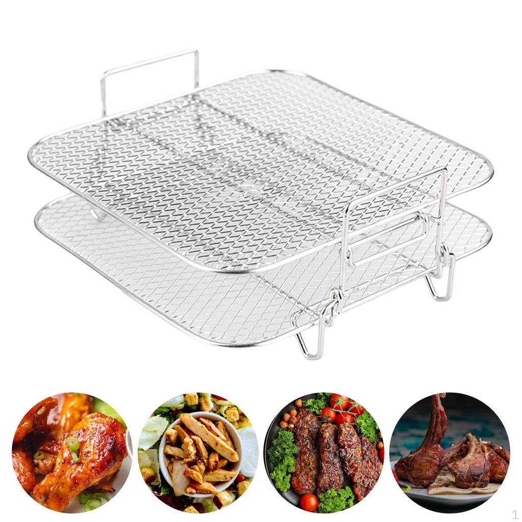 Air Fryer Rack Grill Stackable Accessories for Oven Microwave