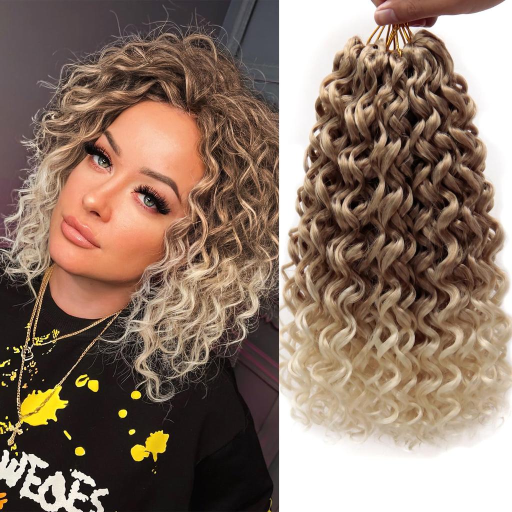 12"GoGo Curl Crochet Hair Short Curly Crochet Hair for Women Water Wave Deep Twist Crochet Braids Synthetic Braiding Hair