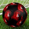 SIZE 5 Atlas Football Club (Black & Red Background) Soccer Ball Colorful All Ages Machine Stitched PVC Competition Ready Durable High-Bounce