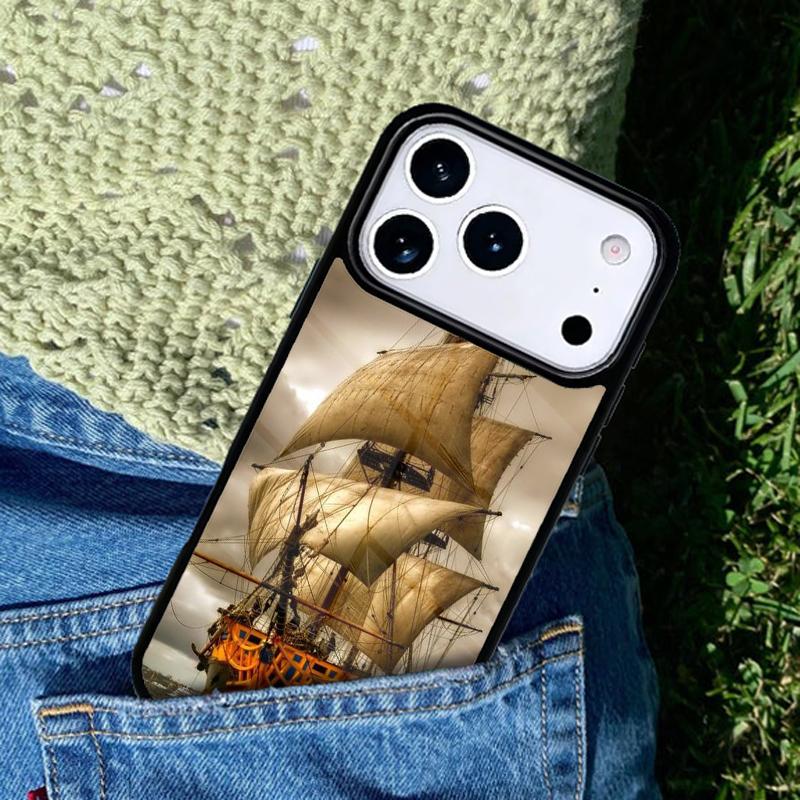 sailing ship boat Colorful Phone Case For iPhone 17 AIR 16 Pro Max 15 14 Pro 11 12 13 Shockproof Silicone Cover iPhone 15 Plus