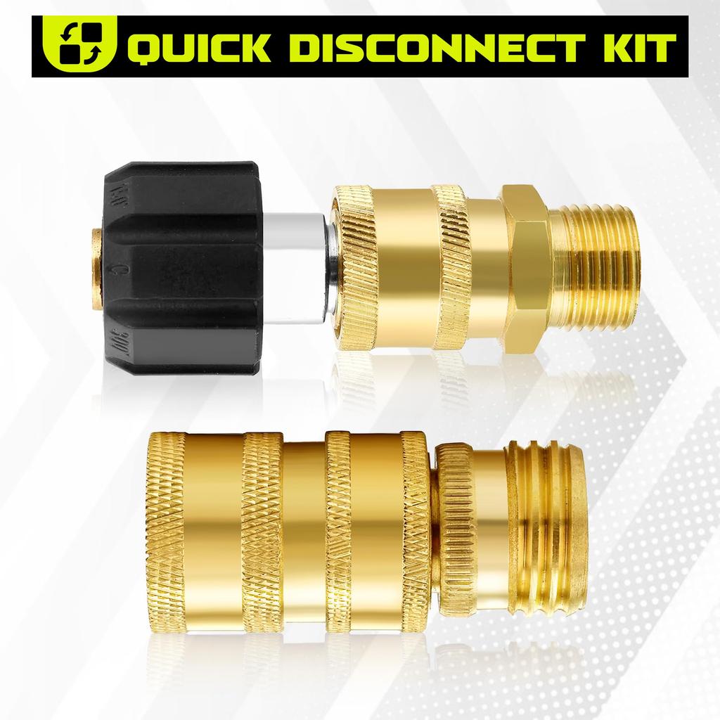 M MINGLE Ultimate Pressure Washer Adapter Set, Quick Disconnect Kit, M22 Swivel to 3/8 Inch Quick Connect, 3/4 Inch to Quick Release, 8 Pack