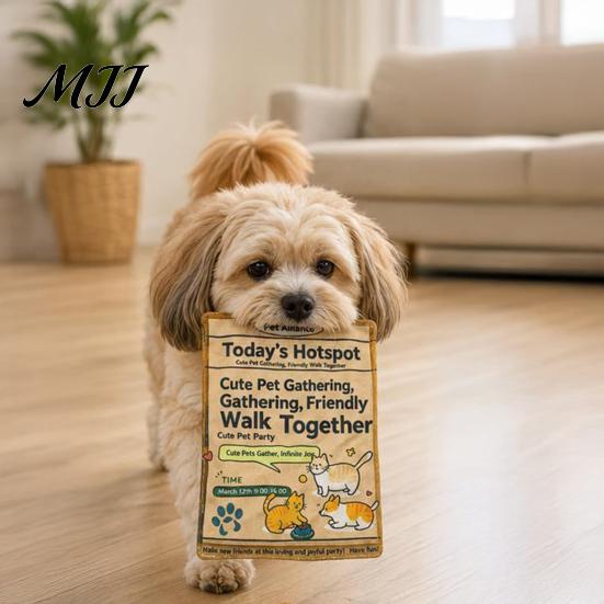 Soft Yet Strong Chew Toys for Pets Crinkle Newspaper Dog Toy, Oxford Fabric Washable Toy with Durable Puppy Daily Training Paper, Portable