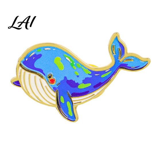 Ocean Life Enamel Pin Cartoon Sea Animal Metal Brooch Dolphin Whale Seahorse Octopus Brooch Badge Pin Hats Bags Scarves Clothes Decorative Accessory