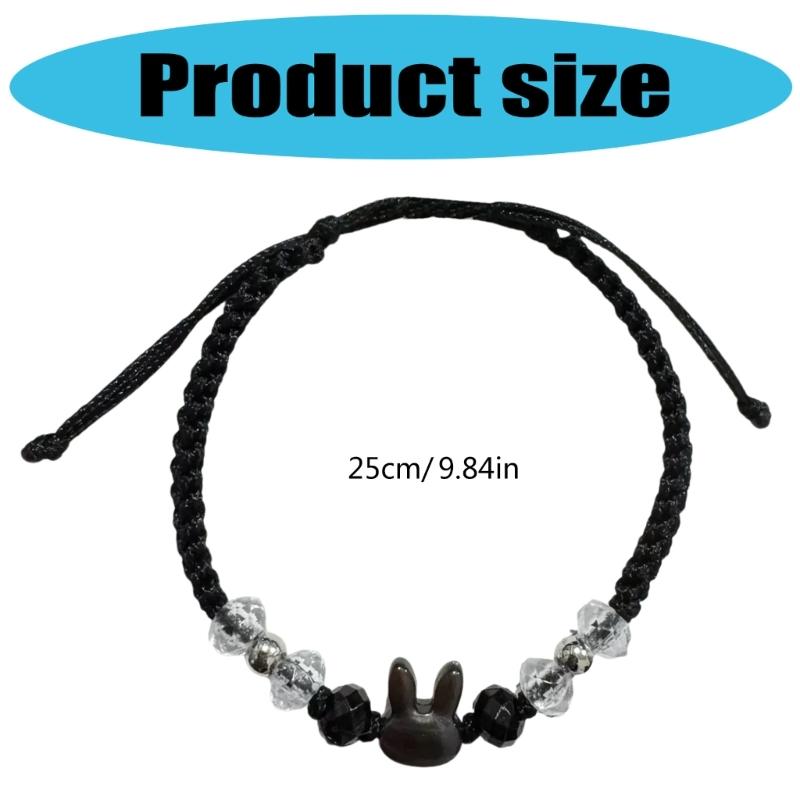 Braided Bracelet Rabbit Bracelet Charm Bracelet Handwoven Cord Bracelet Present for Youthful Trendsetters and Art Lovers
