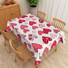 Valentines Day Tablecloth Waterproof Pink Red Heart Pattern Romantic Dinner Date Washable Kitchen Table Cover Wedding Decoration