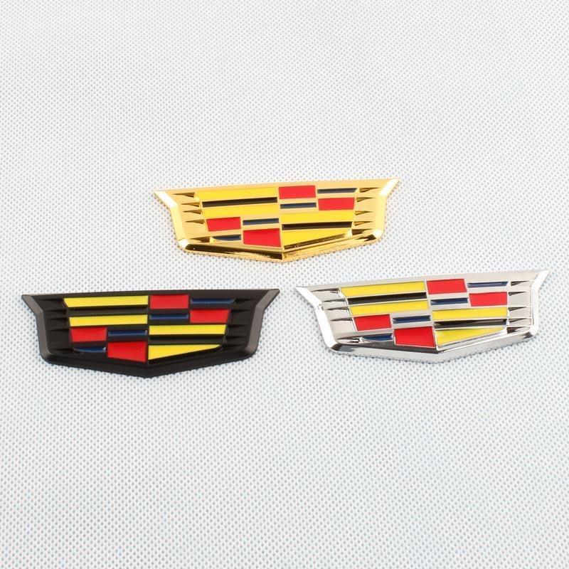 Auto Heckklappen Emblem Seitenaufkleber Dekoration für Cadillac XT5 ATSL XTS SRX C-Säulen Label Fenster Metalllegierung Abzeichen 6.3cm 9.2cm