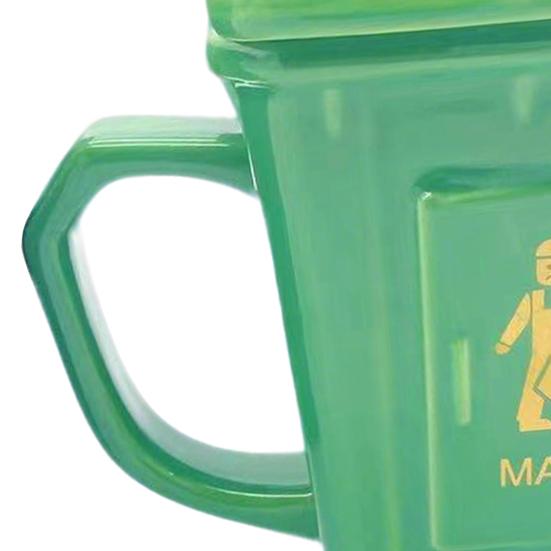 Funny Toilet Coffee Mug Novelty Shaped Mug Squatting Pan Ceramic Water Cup with Straw Adult Humor Gift for Office Home Use