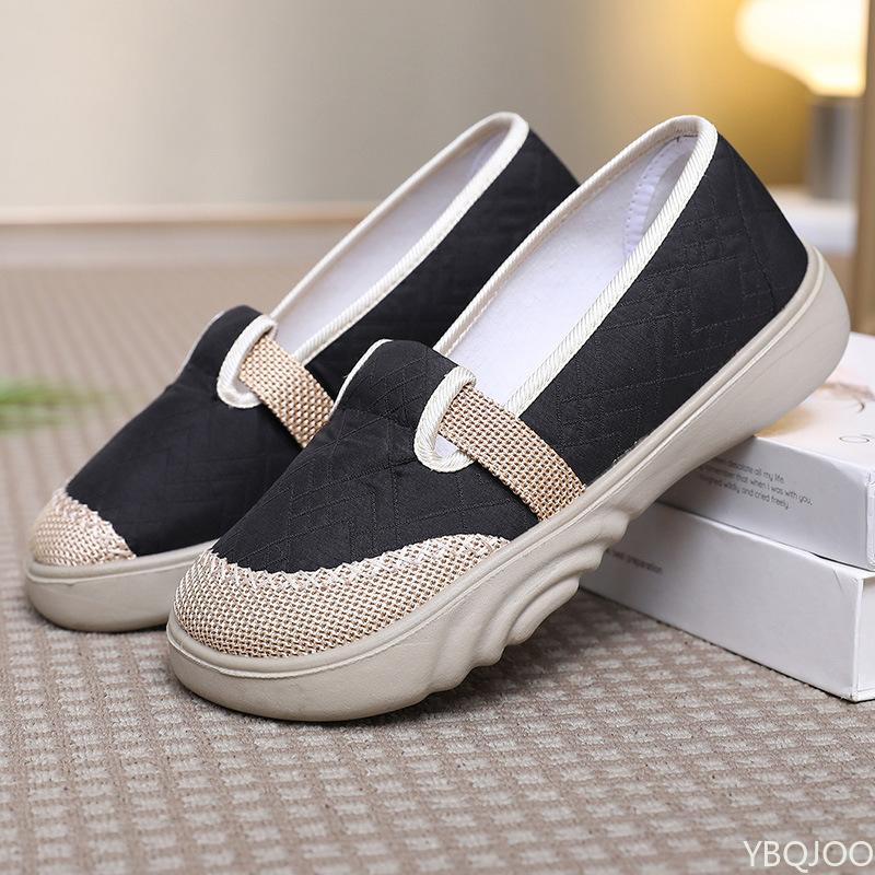 Fashion Spring Autumn New Breathable Soft soled Comfortable Cloth Shoes Fashionable Versatile Casual Women's Single Shoes