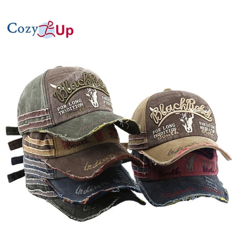 

Cozy Up Мода Бейсболка Джинсовая ткань Цветной блок Вымытый грязный спорт на открытом воздухе Остроконечная шапочка