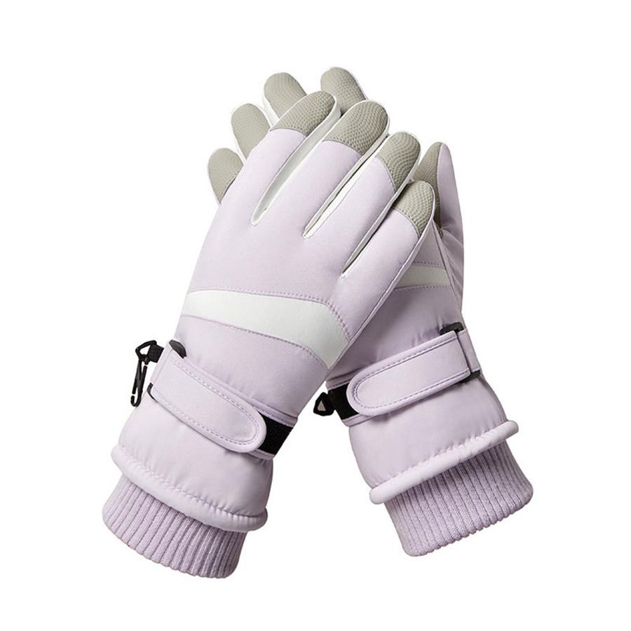 Women's Waterproof Winter Ski Gloves, Warm Fleece Lined, Anti-Slip Touchscreen Gloves for Snowboarding, Skiing