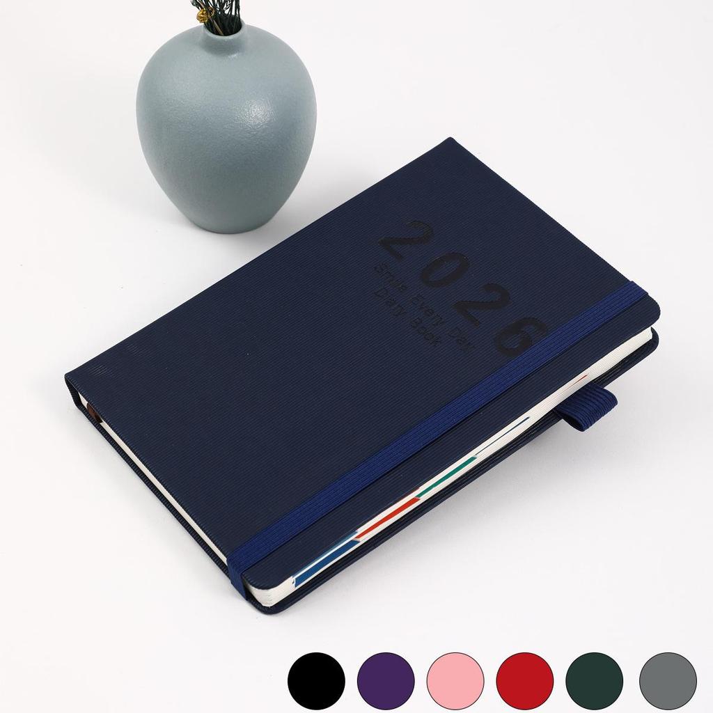 Personalisierter 2025 Tagesplaner: Notizbuch mit Riemenbindung für effizientes Zeitmanagement und Terminplanung.