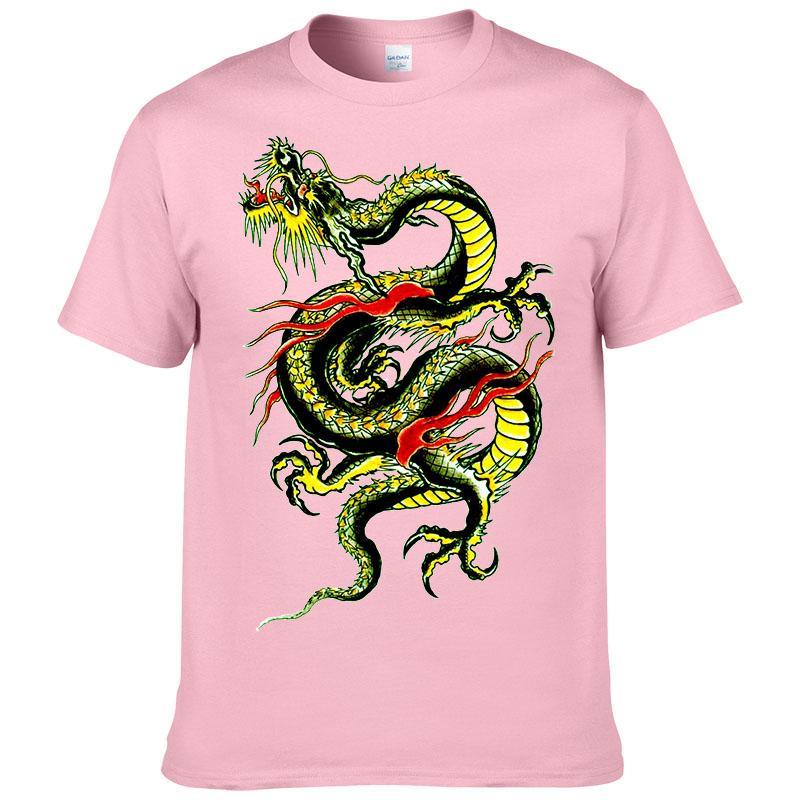 Streetwear Kurzarm T-Shirt Herren Sommer Baumwolle Druck Drachen T-Shirt Mode Lässig Harajuku Kleidung Kleidung F195