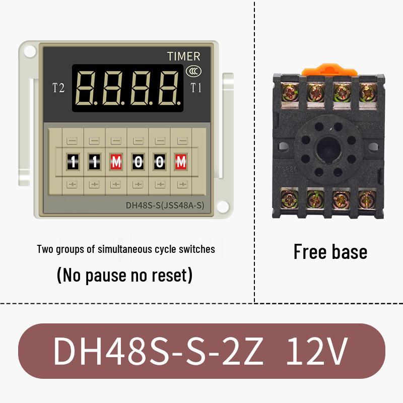 DH48S-S Digital Time Relay Cycle Switch Power-on Delay Controller, 12V/24V/220V
