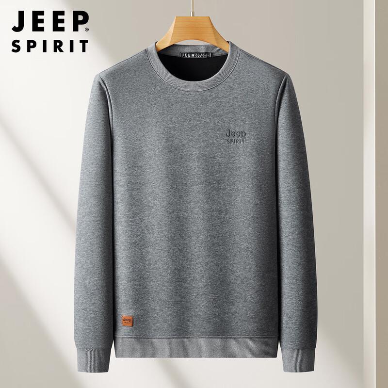 JEEP SPIRIT Men's Round Neck Pullover Sweatshirt