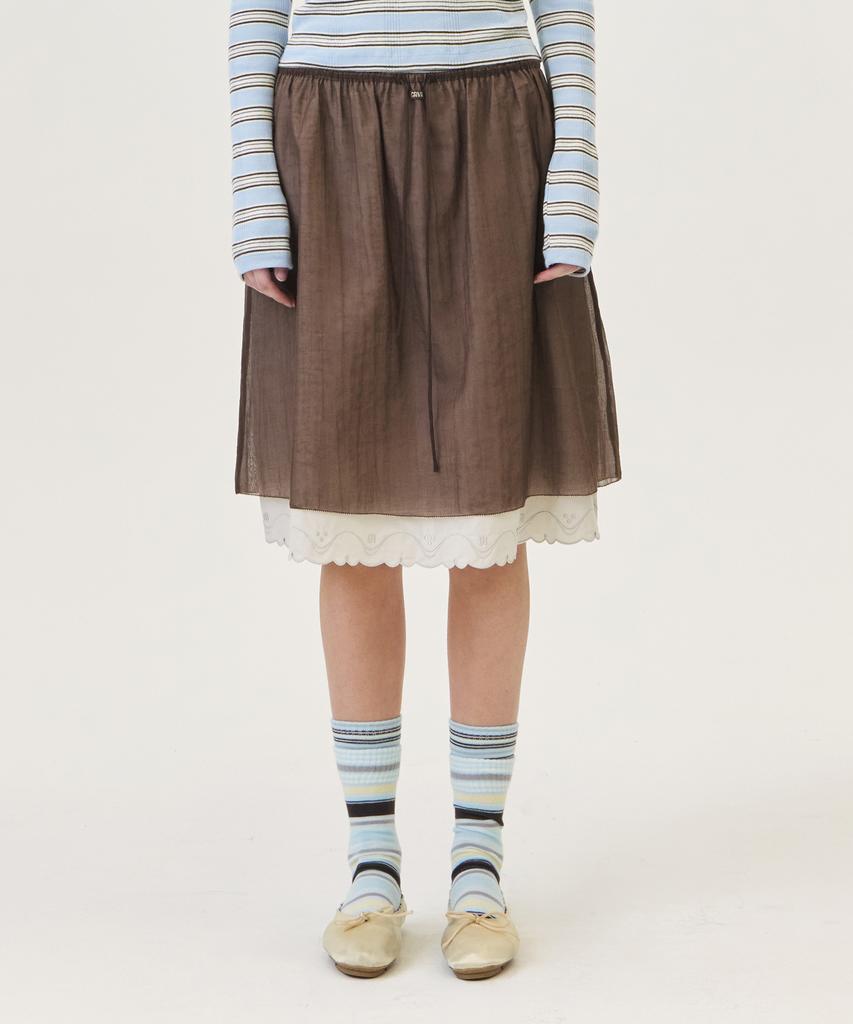 Grove Maro Midi Skirt (Brown)