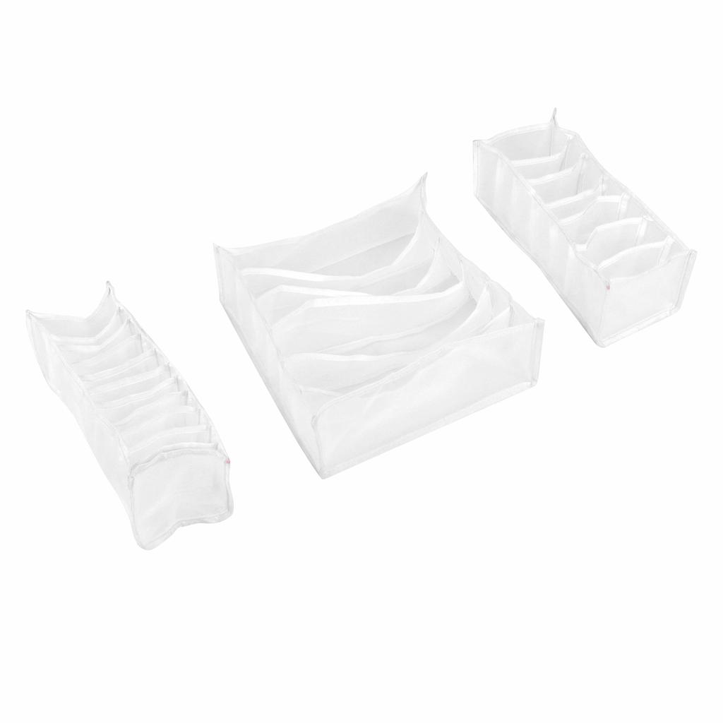 3PcsCelsiusSet Foldable Underwear Storage Box with Compartments Socks Bra Drawers Divider