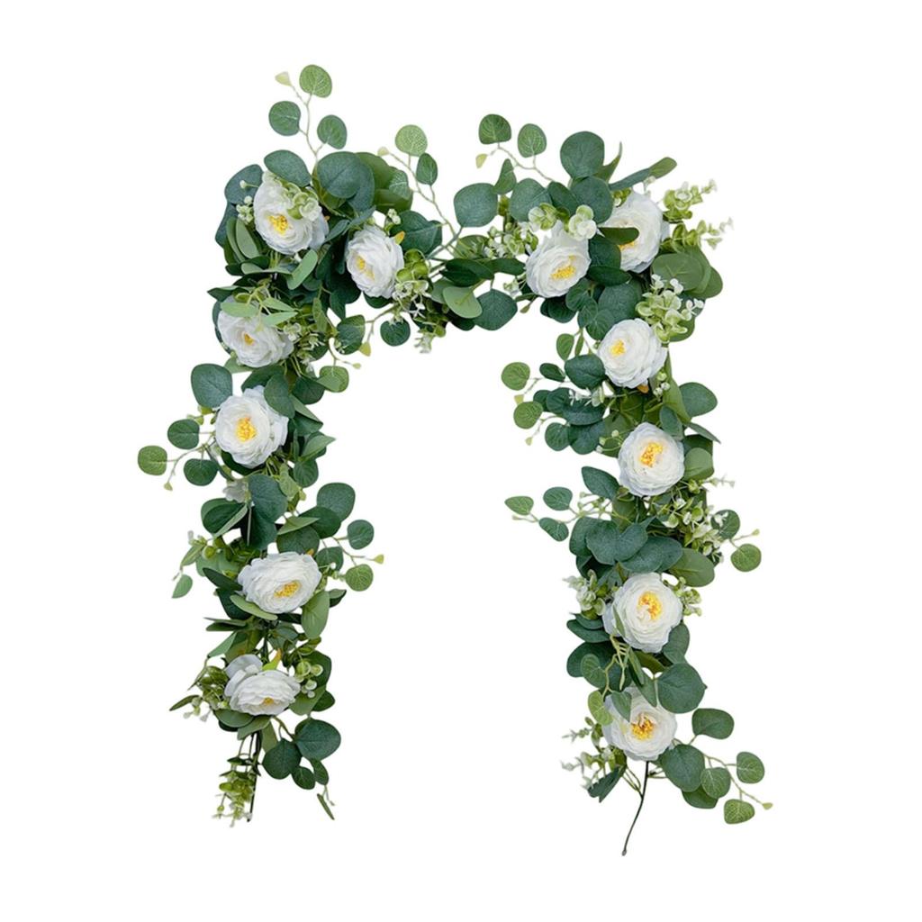 Spring Ornament Fake Eucalyptus Strand Vine Artificial Garland for Home Festive Table and Outdoor Wall Backdrop