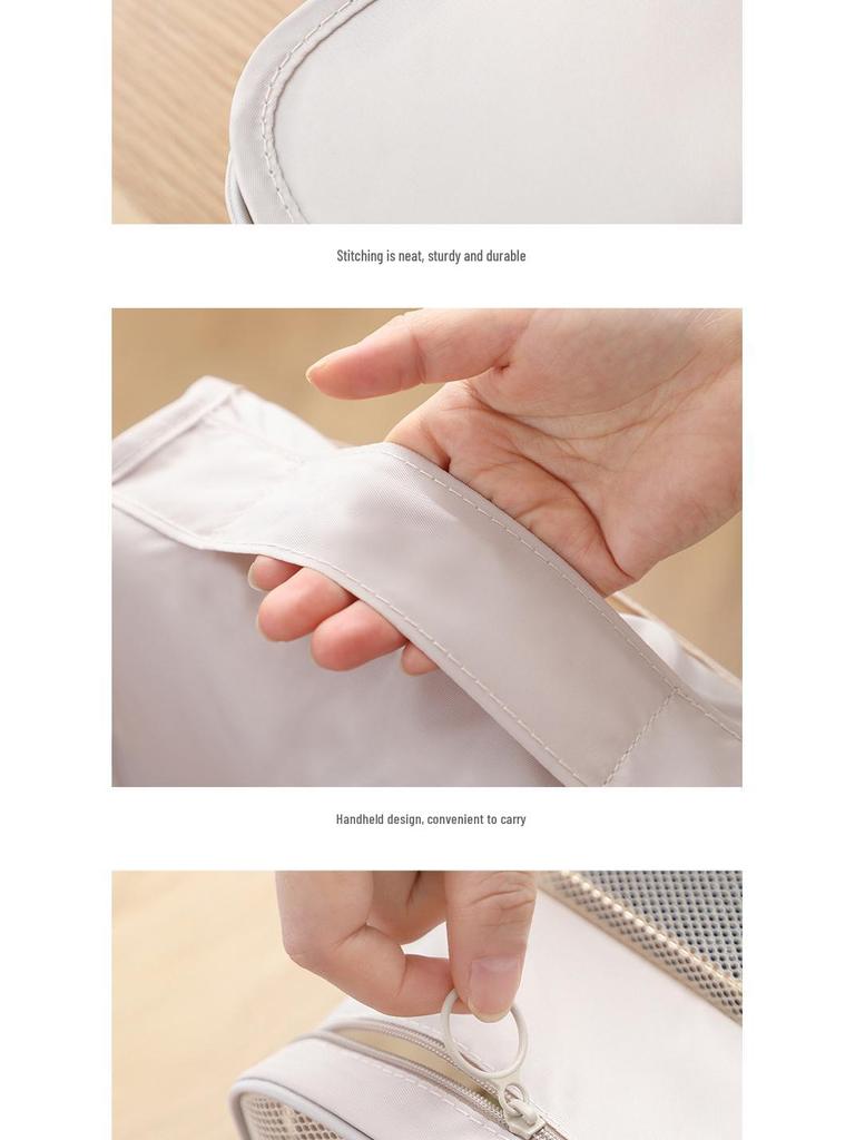 2023 Travel Hook Wash Bag with Wet/Dry Separation and Large Capacity Makeup Storage