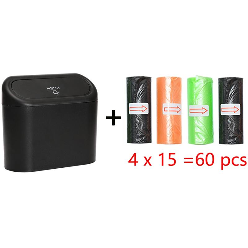 Car Trash Can Bin with Lid Small Leakproof Car Garbage Can Mini Vehicle Trash Bin Garbage Dustbin Organizer Container
