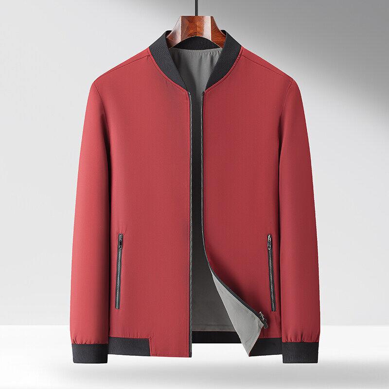 Double-sided Baseball Collar Business Casual Jacket for Men and Middle-aged Men Spring Jacket Daddy Dress One and Two Tops