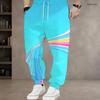 Men S Plus Size Drawstring Waist Colorful Printed Jogger Pants Side Pockets Cuffed Ankle