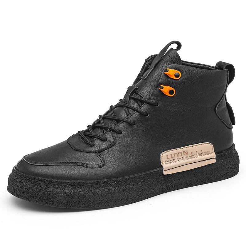 Marke Herrenstiefel Echtes Leder Mode Freizeitschuhe Herren Luxus Stiefeletten Hohe Qualität Schnürschuhe Handgefertigtes Schuhwerk Männliche Sneaker