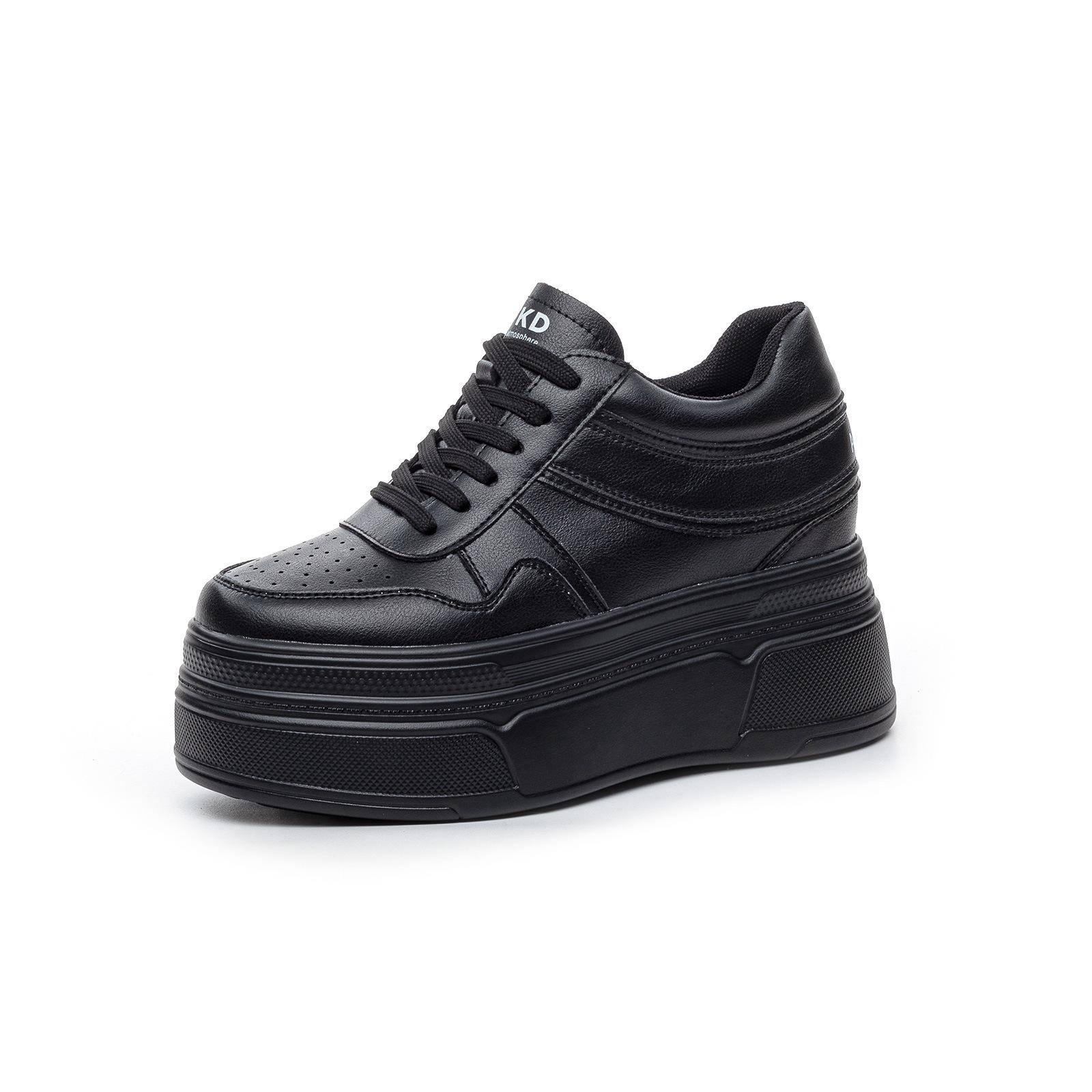 

Маленькие белые туфли женские весна и лето новые маленькие см толстая подошва маффины обувь кожаная внутренняя высота увеличение повседневная обувь 39 чёрный