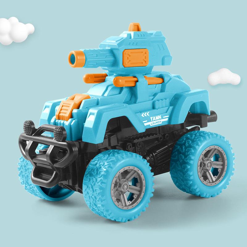 1 Piece Gift For Boys Girls Collision Deformation Can Launch Tank Simulation Walking Six-Wheel Inertial Off-Road Vehicle Model