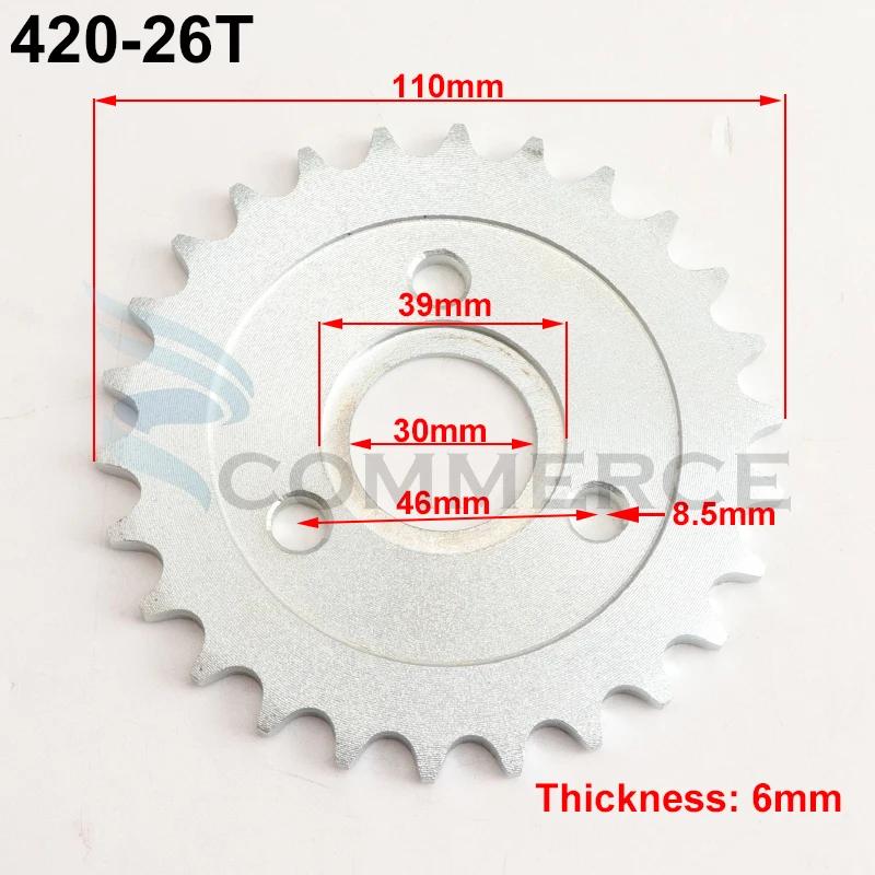 1Pcs 420/428 24T/26T/28T/29T/31T/35T/37T Teeth 30mm Rear Gear Sprocket Fit For Honda Monkey Motorcycle Pit Dirt Bike Accessories