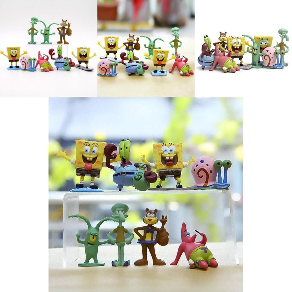 Spongebob Squarepants Patrick Star Squidward Pvc Figure Toy Set For Children 8pcs/lot