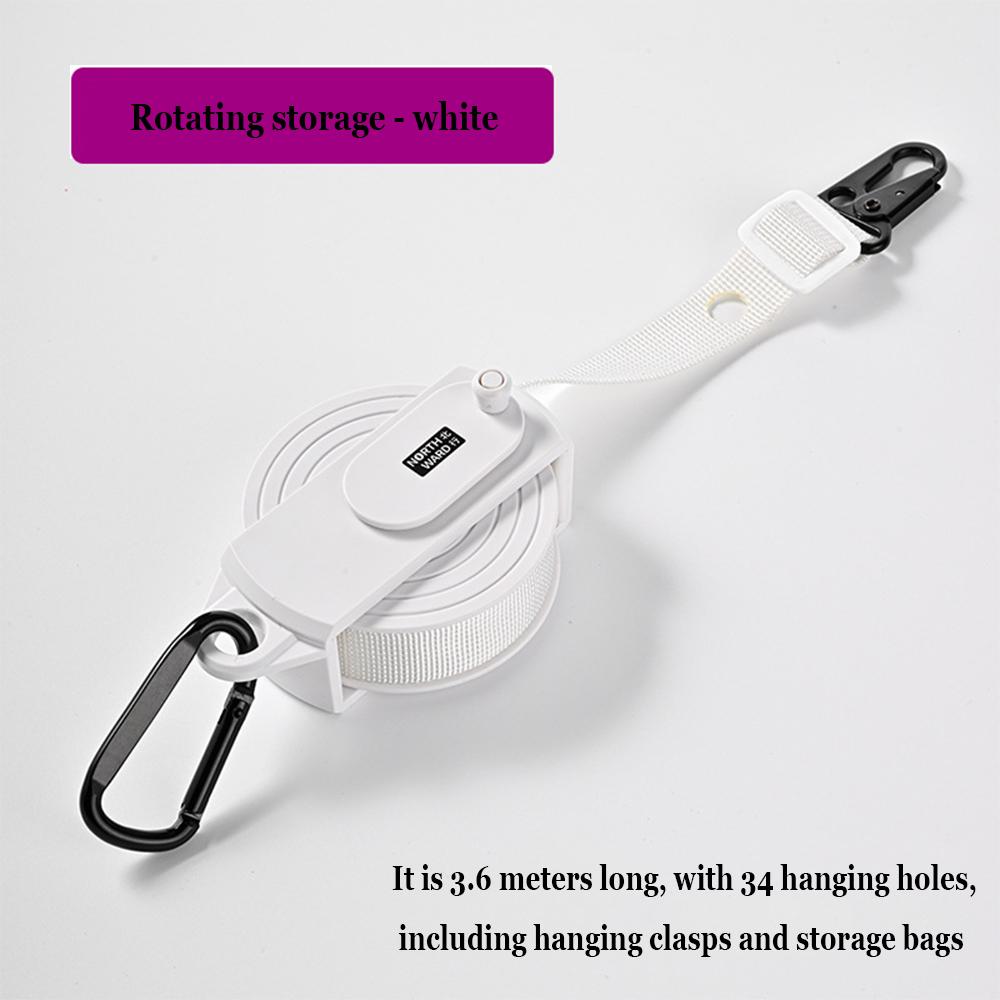3.6 Meters long Clothesline Retractable Rope Portable Foldable Compact And Lightweight Suitable For Travel Outdoor And Car Use