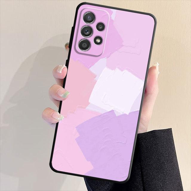 Custodia Nera Opaca Morbida Per Samsung Galaxy A53 A22 A71 A31 A51 A52 A23 A33 A32 A21s A72 A13 A11 A91 A14 Cover Funda Pittura ad Olio
