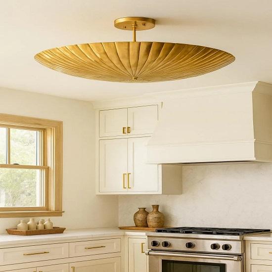 

Люстра-спутник из латуни на 6 ламп в стиле середины века, индивидуальный потолочный светильник заподлицо