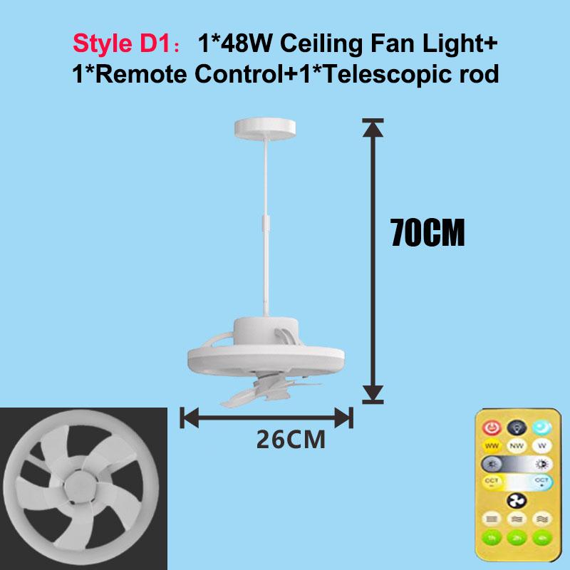 48/60W LED Ceiling Fan Light Remote Control E27 Lamp with 360 ° Rotation Cooling Electric Fan 85-265V Chandelier for Room Decor