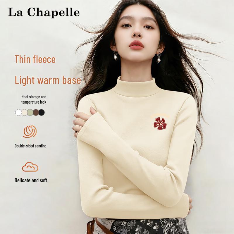 La Chapelle Women s Semi-High Collar Brushed Fleece Base Layer M