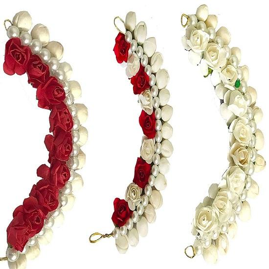 

Indian traditional Fancy Flower Hair Gajra For Girls Pack 03 Multicolor