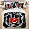 Besiktas logotyp Mönster Sängkläder Täcke Set Påslakan Örngott Heminredning Födelsedagspresent (1 * påslakan + 2 * örngott, utan kärna)