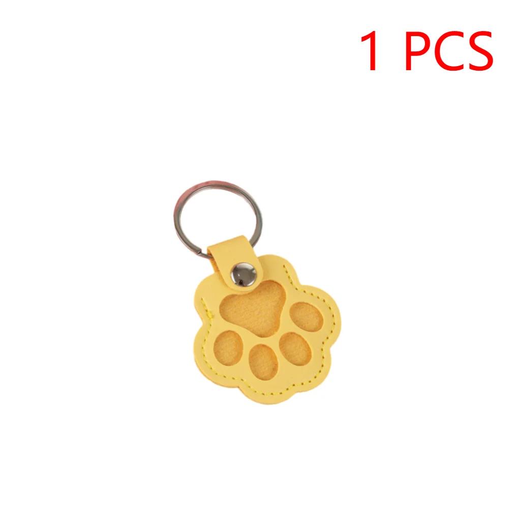 

1-5PCS Pet Hair Keepsake Keychain PU Pet Keychains Hair Collector Cute Paw-Shaped Charm for Keyrings Bags and Personal Mementos