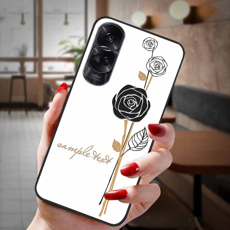 For Honor 90 Lite 5G Case 3D Flower Relief Emboss Silicon Back Cases For Honor 90 Cover Honor90 Pro 90Pro 90Lite Soft Protective
