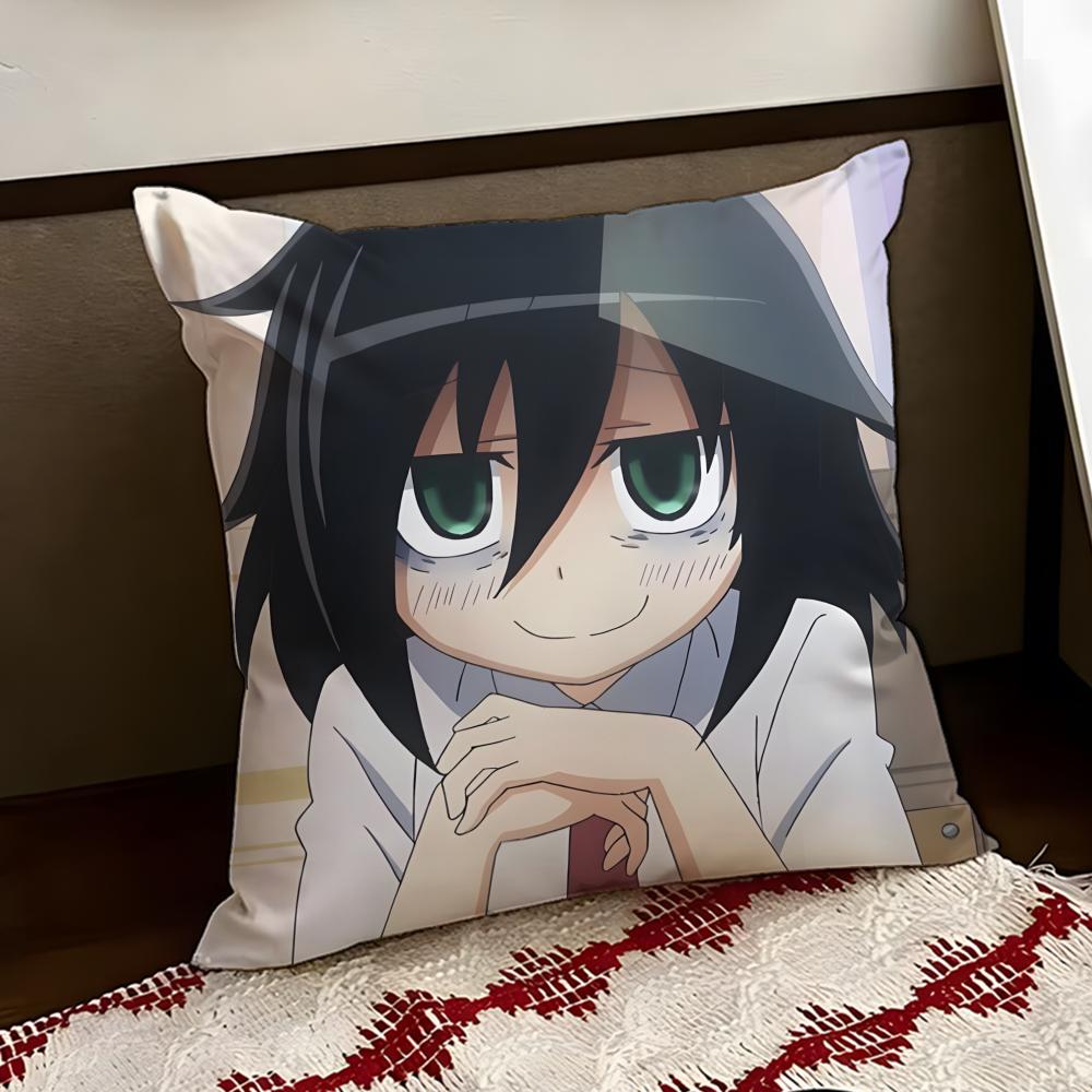 Anime TTomoko KKuroki Cushion Cover Reversible Soft Durable Pillow Cover Home  Car MultiScene Use for Daily Comfort