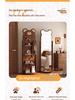 Rotating Pegboard Full-Length Mirror and Clothes Rack - Movable, Retro Floor Standing Dressing Room Mirror