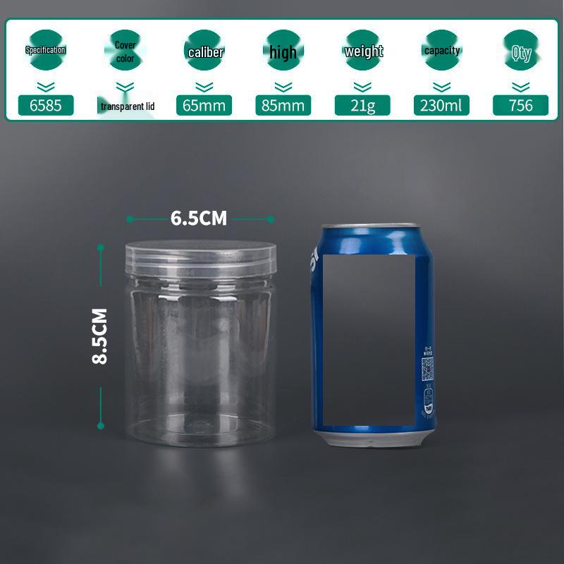 Transparent PET Airtight Plastic Snack Jar